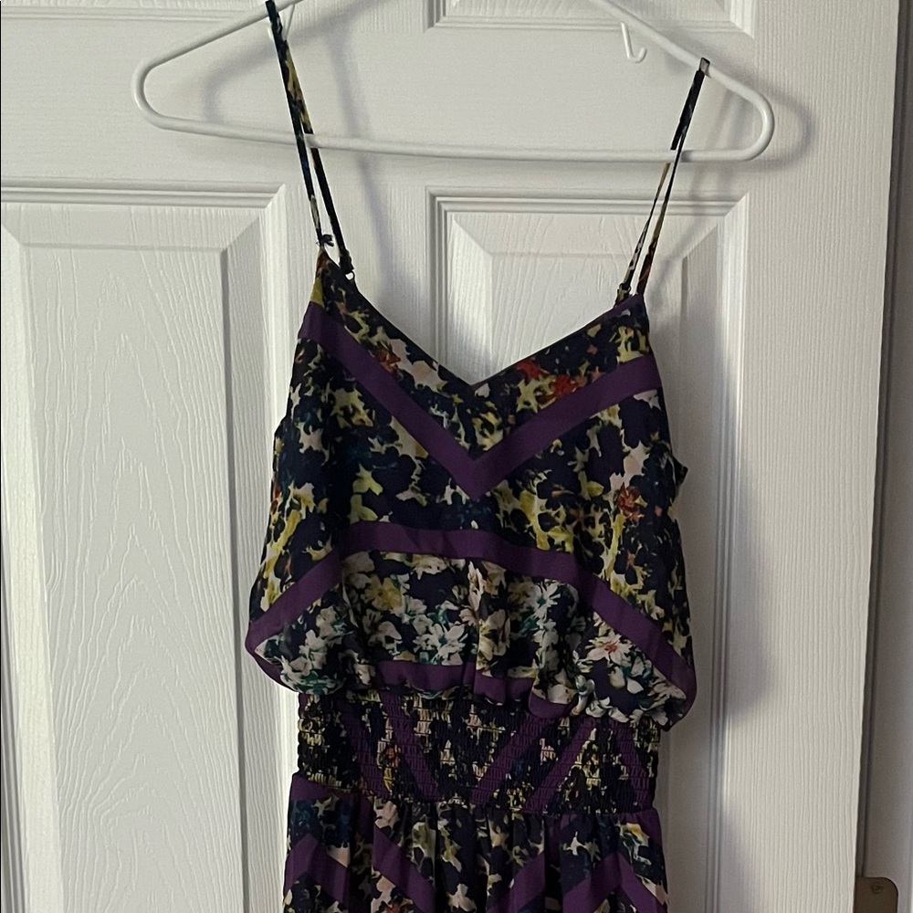 Long floral flowy, indie purple dress for spring/summer